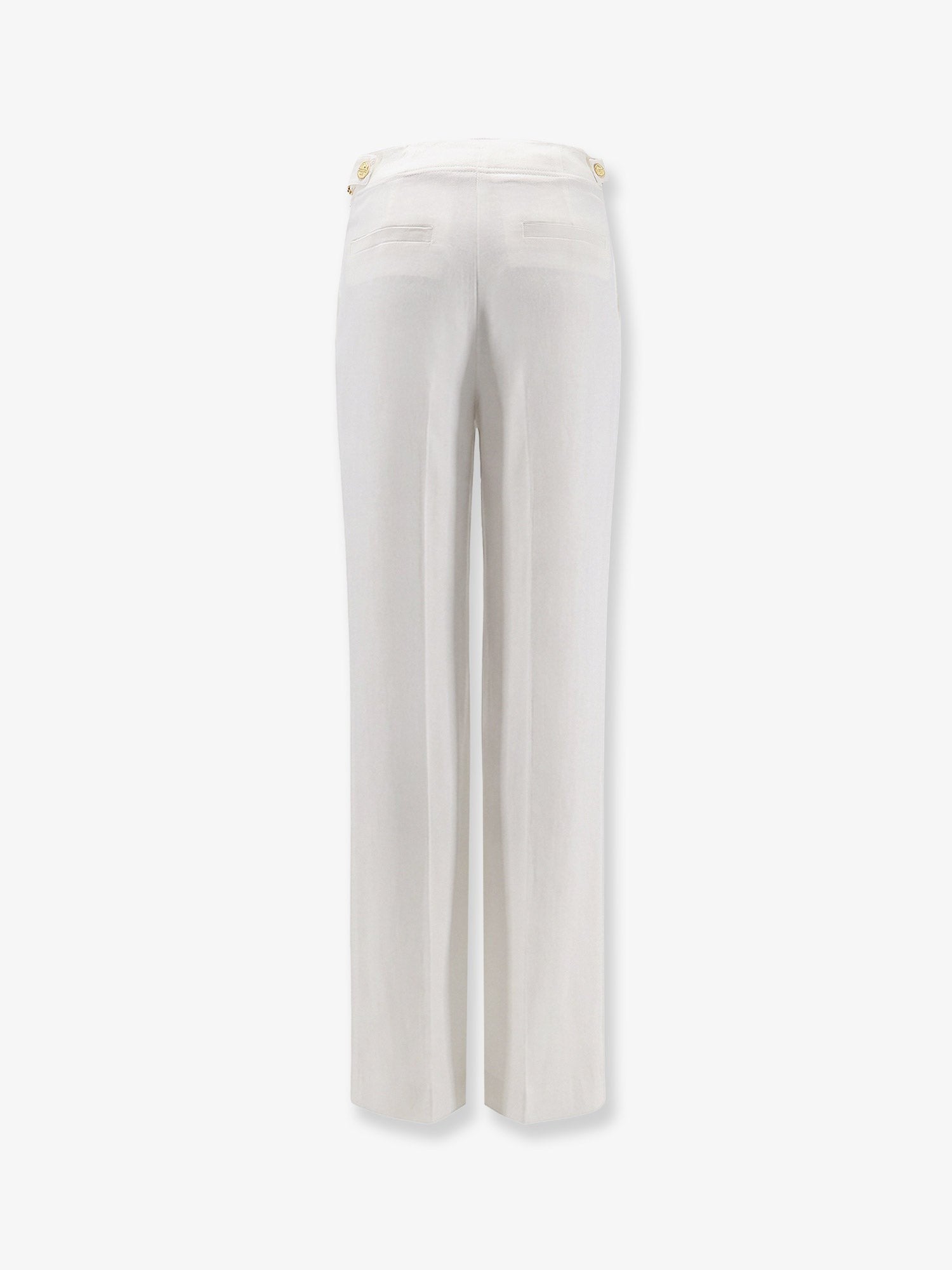 Elisabetta Franchi Women's Daily Linen and Viscose Trousers White