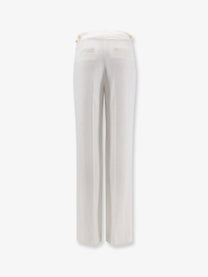 Elisabetta Franchi Women's Daily Linen and Viscose Trousers White
