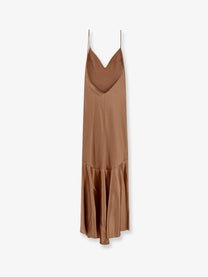 Elisabetta Franchi Women's Daily Satin Long Dress Suede