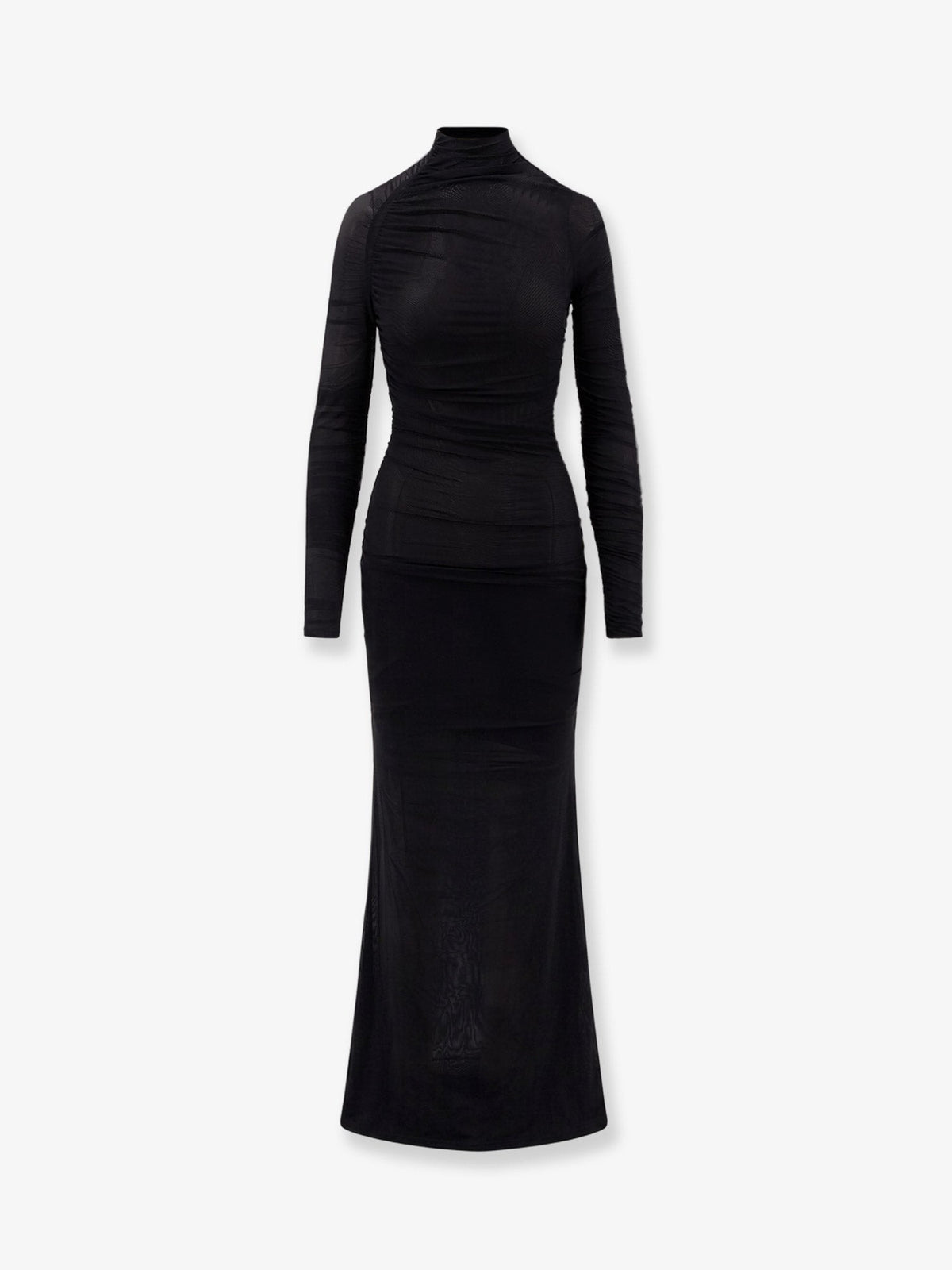 Amazuìn Women's Dakota Sheer Stretch Tulle Maxi Dress Black