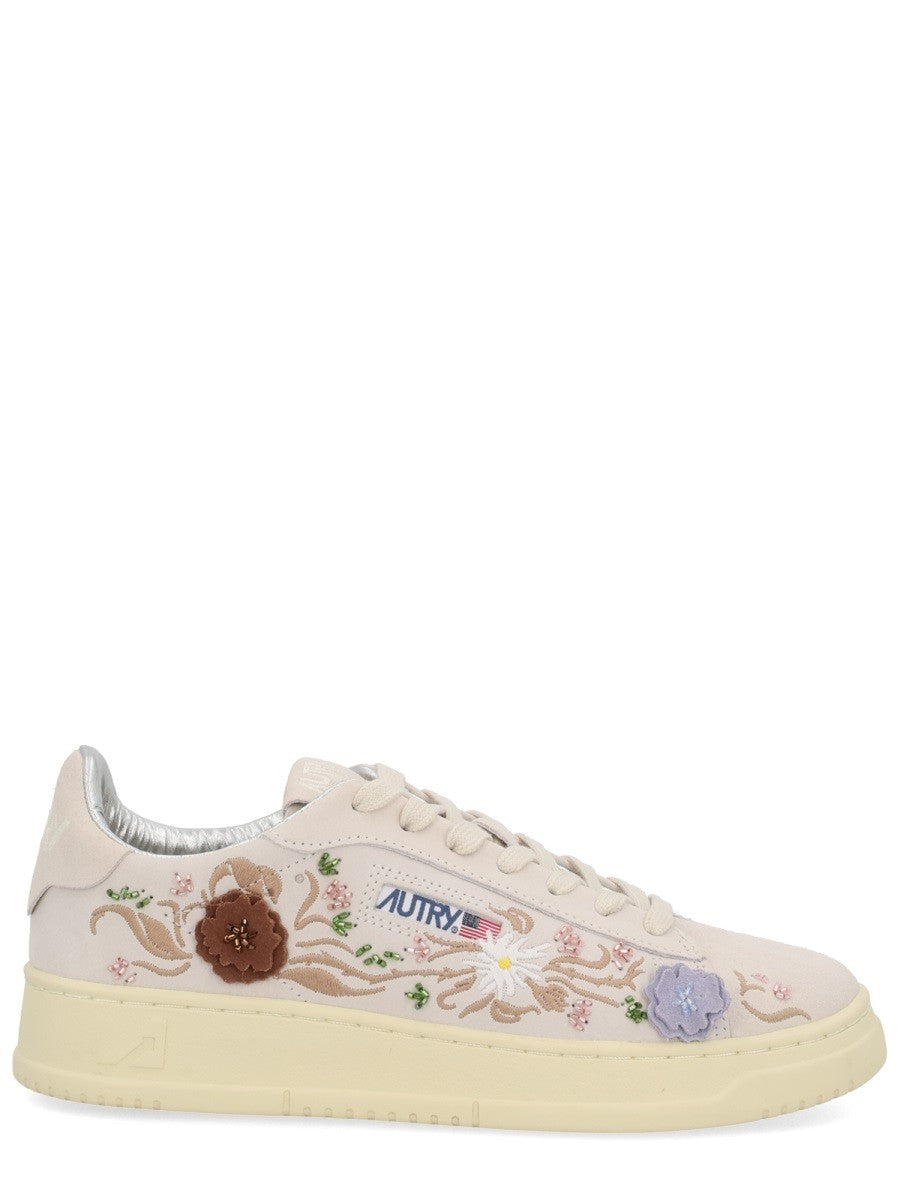 Autry Women's Dallas Low Floral Sneaker White AUTRY