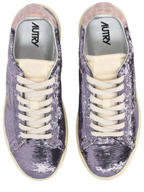 Autry Women's Dallas Low Sparkling Sneaker Purple AUTRY