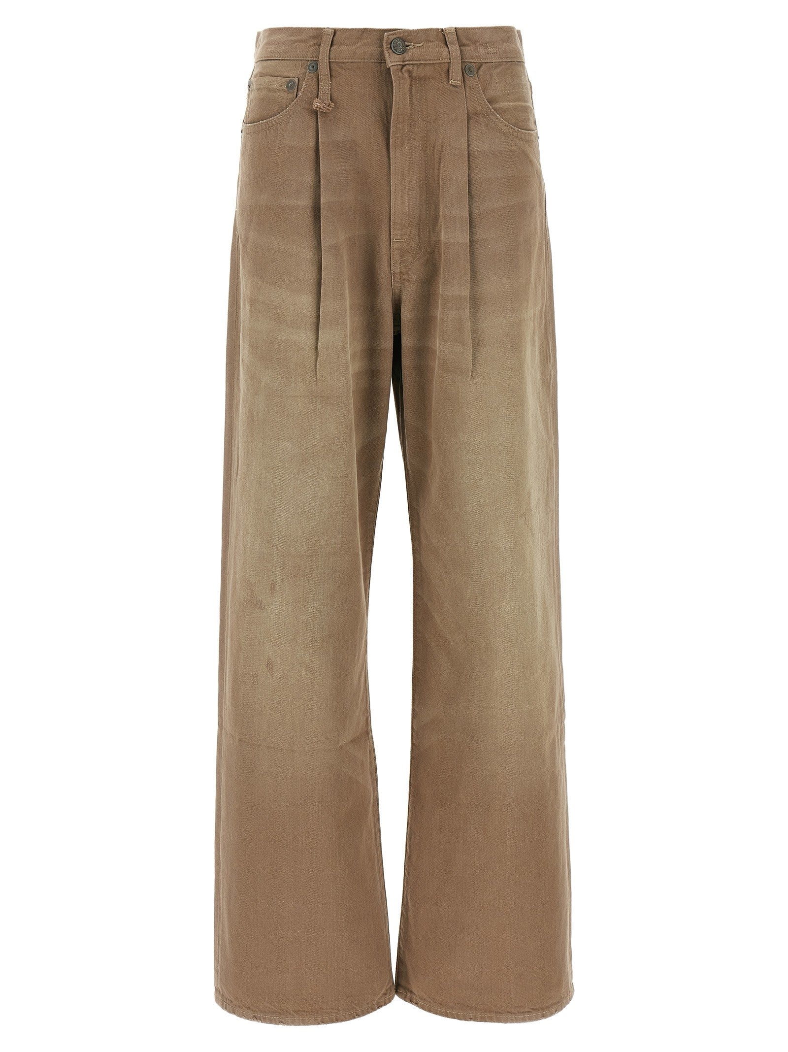 R13 Damon Pleated Jeans Brown