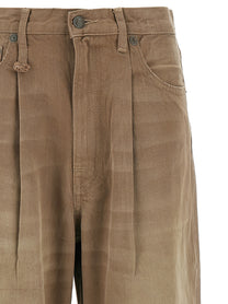 R13 Damon Pleated Jeans Brown