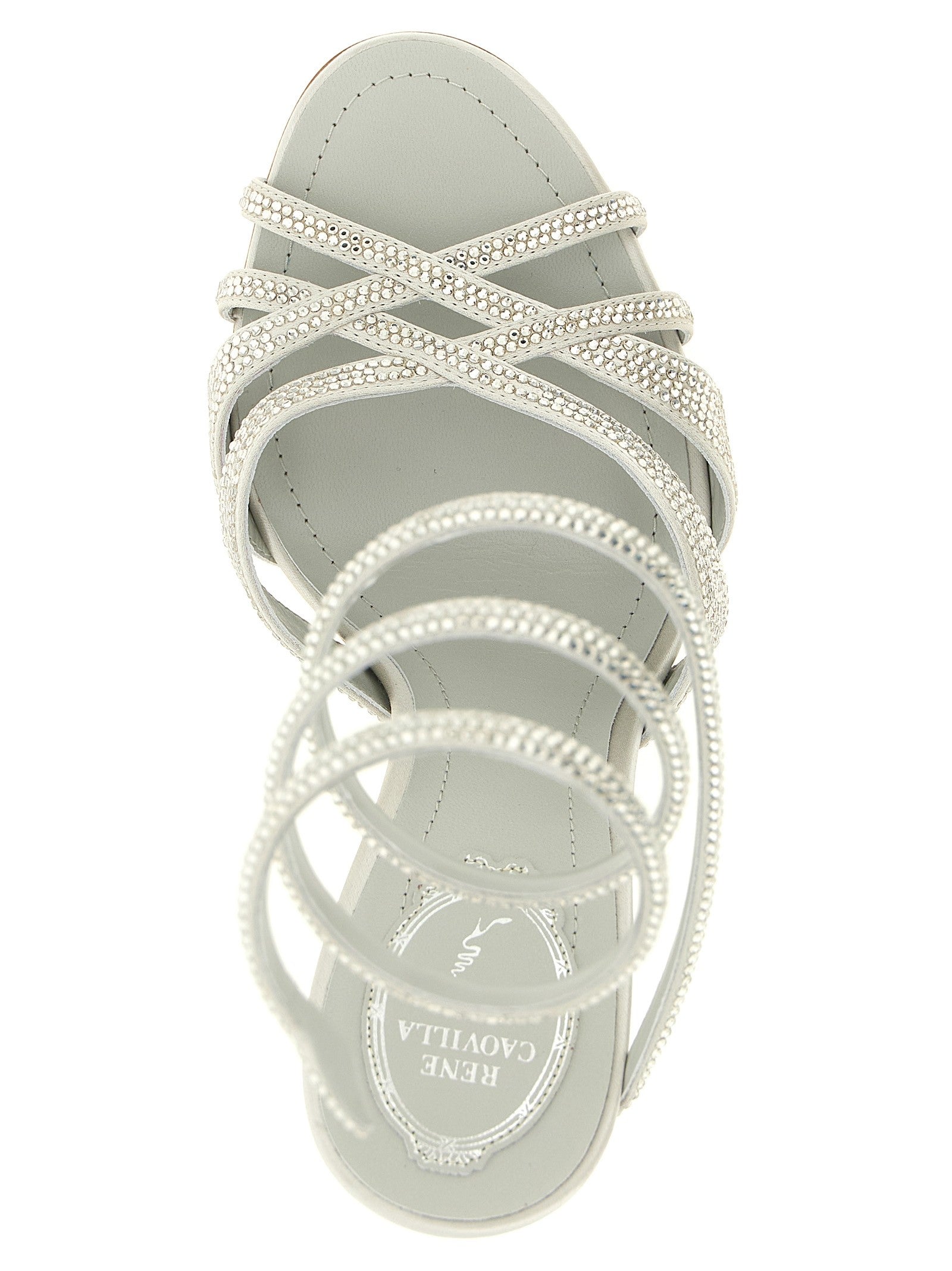 Rene Caovilla Dania Sandals Silver
