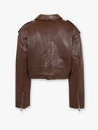 The Frankie Shop Women's Daphne Faux Leather Biker Jacket Brown, view 2