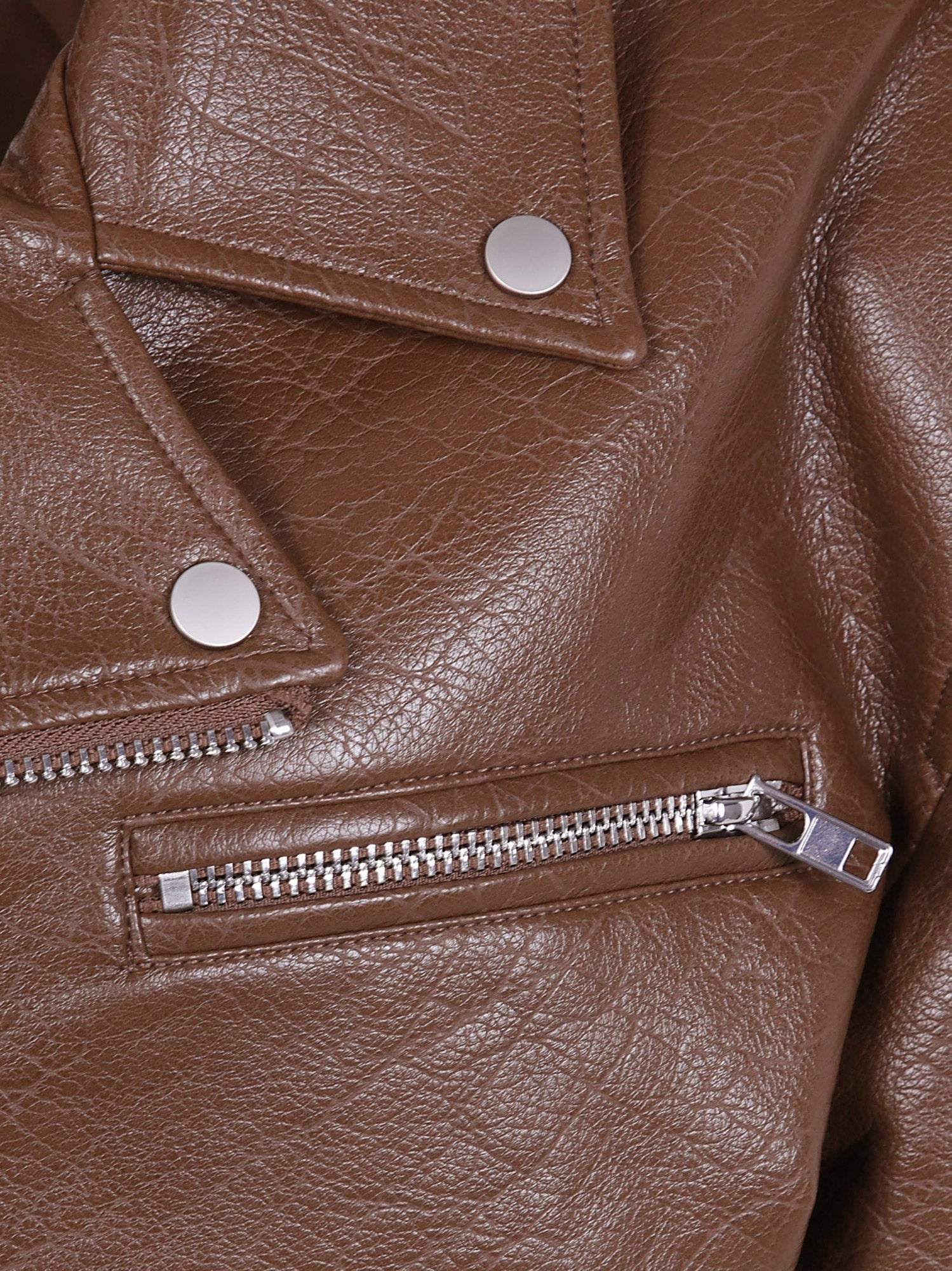 The Frankie Shop Women's Daphne Leather Biker Jacket Brown