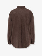 Loro Piana Women's Darby Novalis Stretch Cashmere Overshirt Brown, view 2
