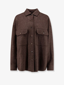 Loro Piana Women's Darby Novalis Stretch Cashmere Overshirt Brown