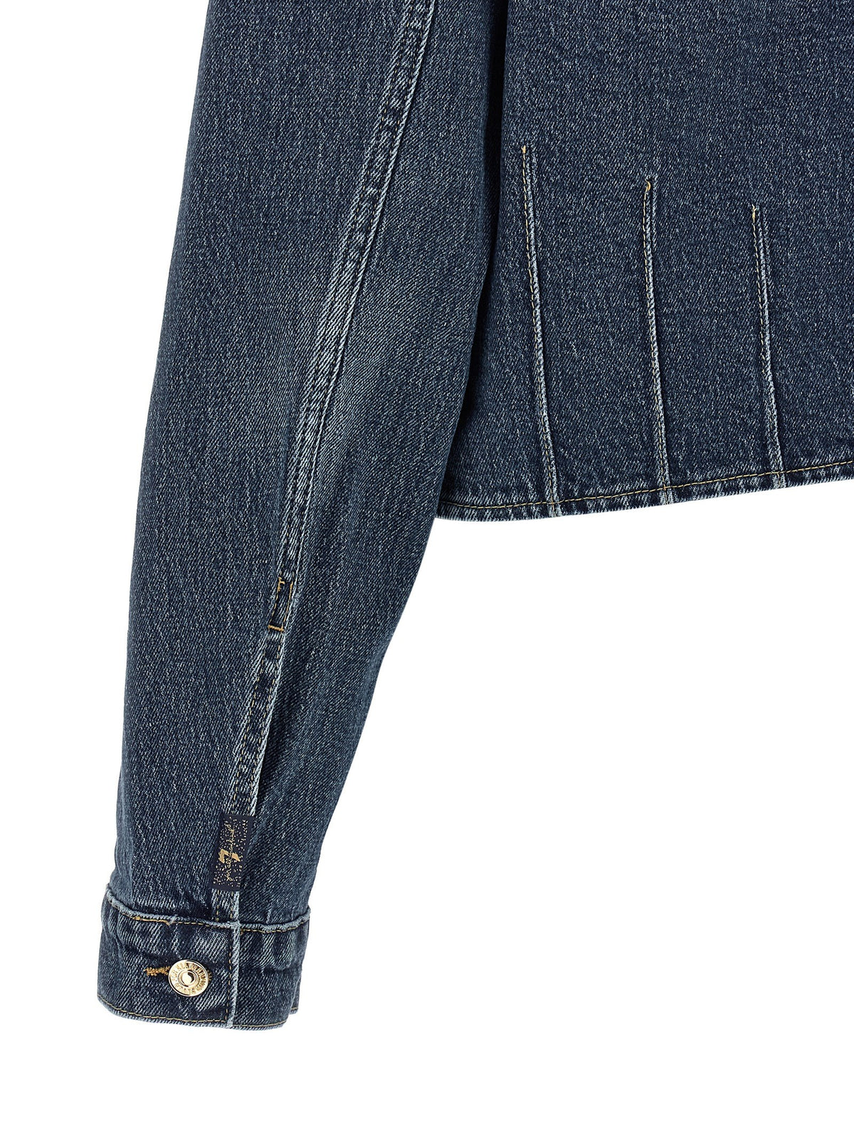 7 For All Mankind Darted Shrunken Jacket Blue, view 4