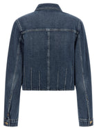7 For All Mankind Darted Shrunken Jacket Blue, view 2