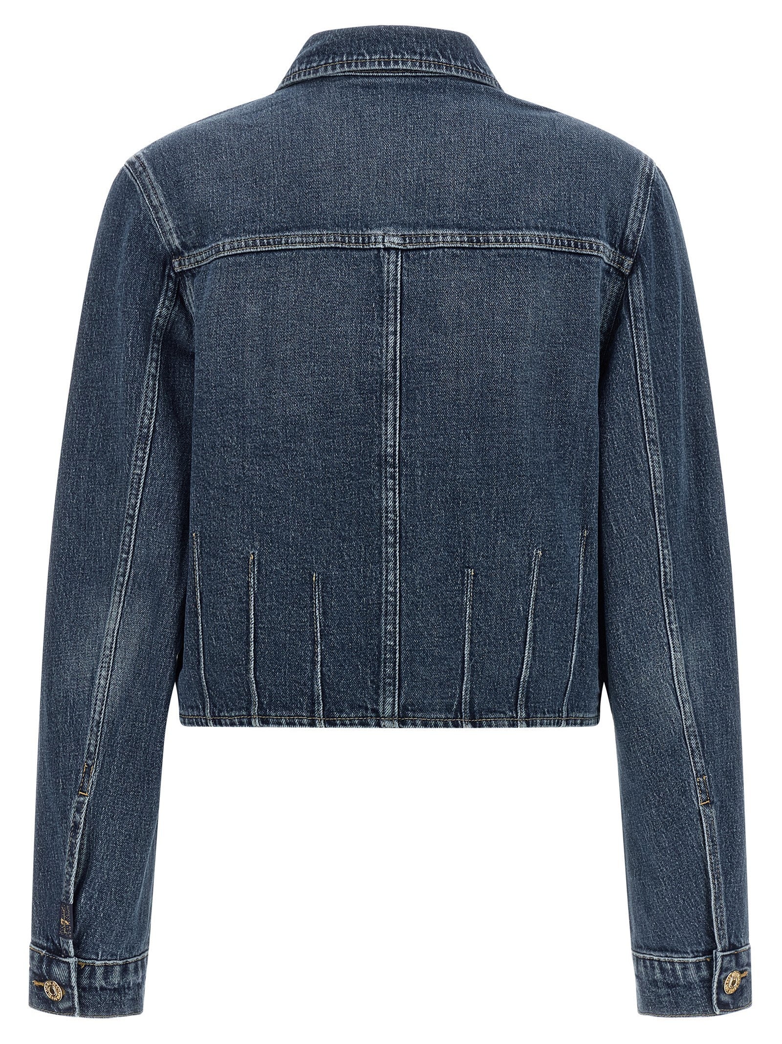 7 For All Mankind Darted Shrunken Jacket Blue