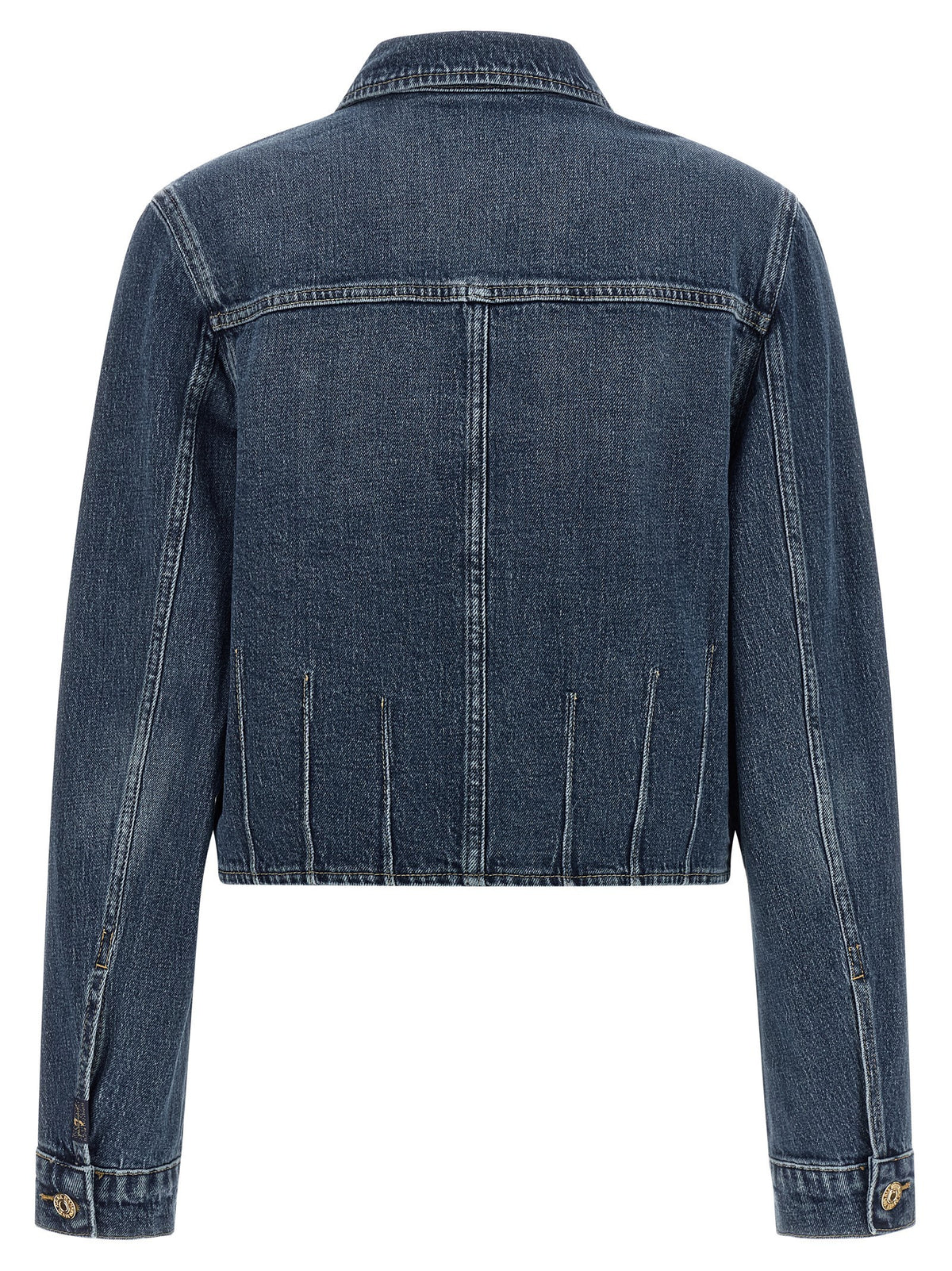 7 For All Mankind Darted Shrunken Jacket Blue, view 2