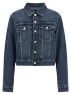 7 For All Mankind Darted Shrunken Jacket Blue