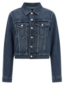 7 For All Mankind Darted Shrunken Jacket Blue