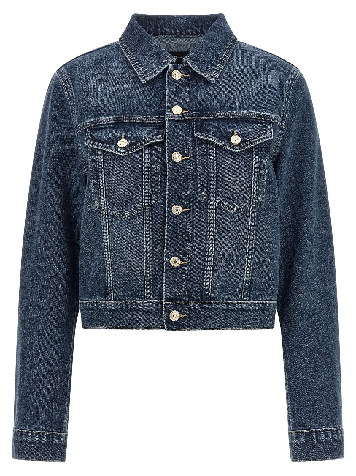 7 For All Mankind Darted Shrunken Jacket Blue