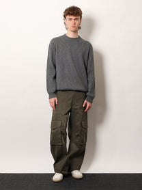 Golden Goose Men's Davis Ribbed Cotton Sweater Grey, view 2