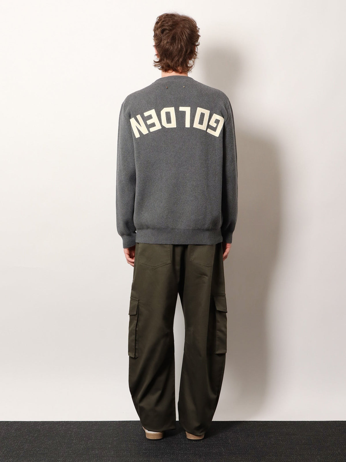 Golden Goose Men's Davis Ribbed Cotton Sweater Grey, view 3