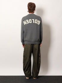 Golden Goose Men's Davis Ribbed Cotton Sweater Grey, view 3