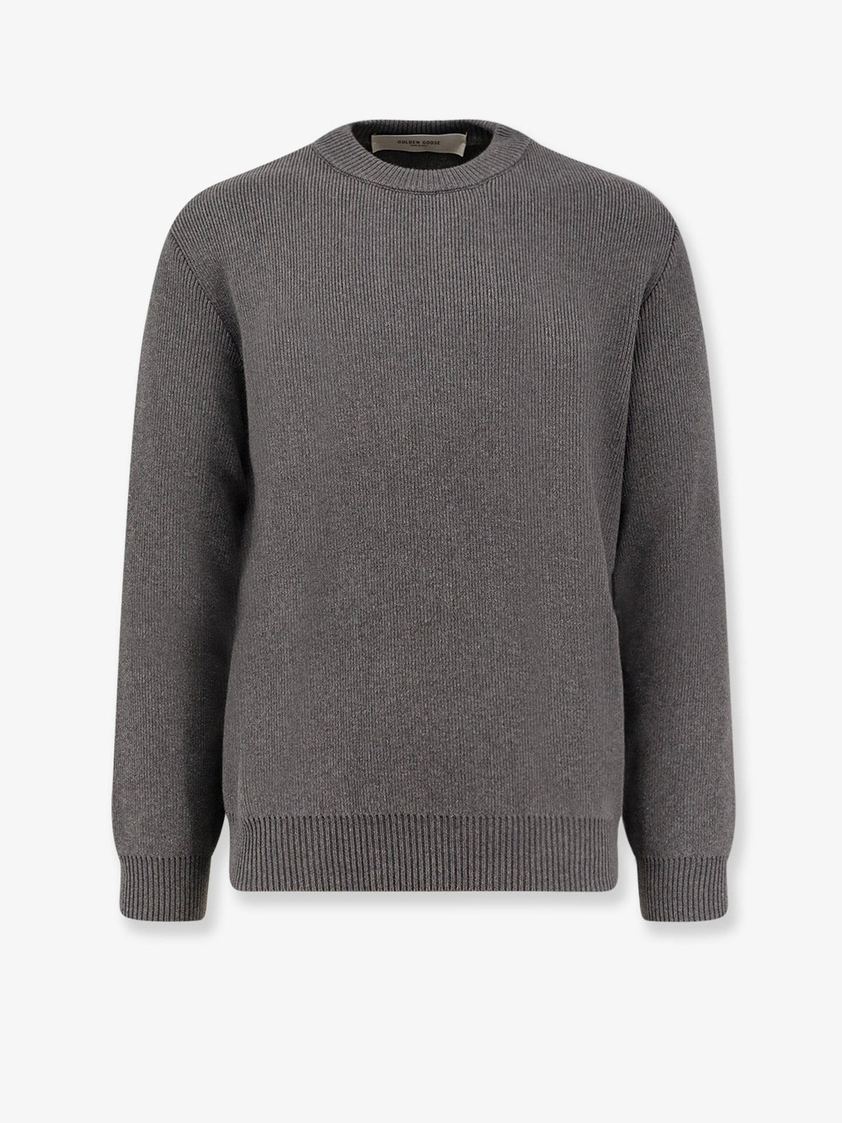 Golden Goose Men's Davis Ribbed Cotton Sweater Grey