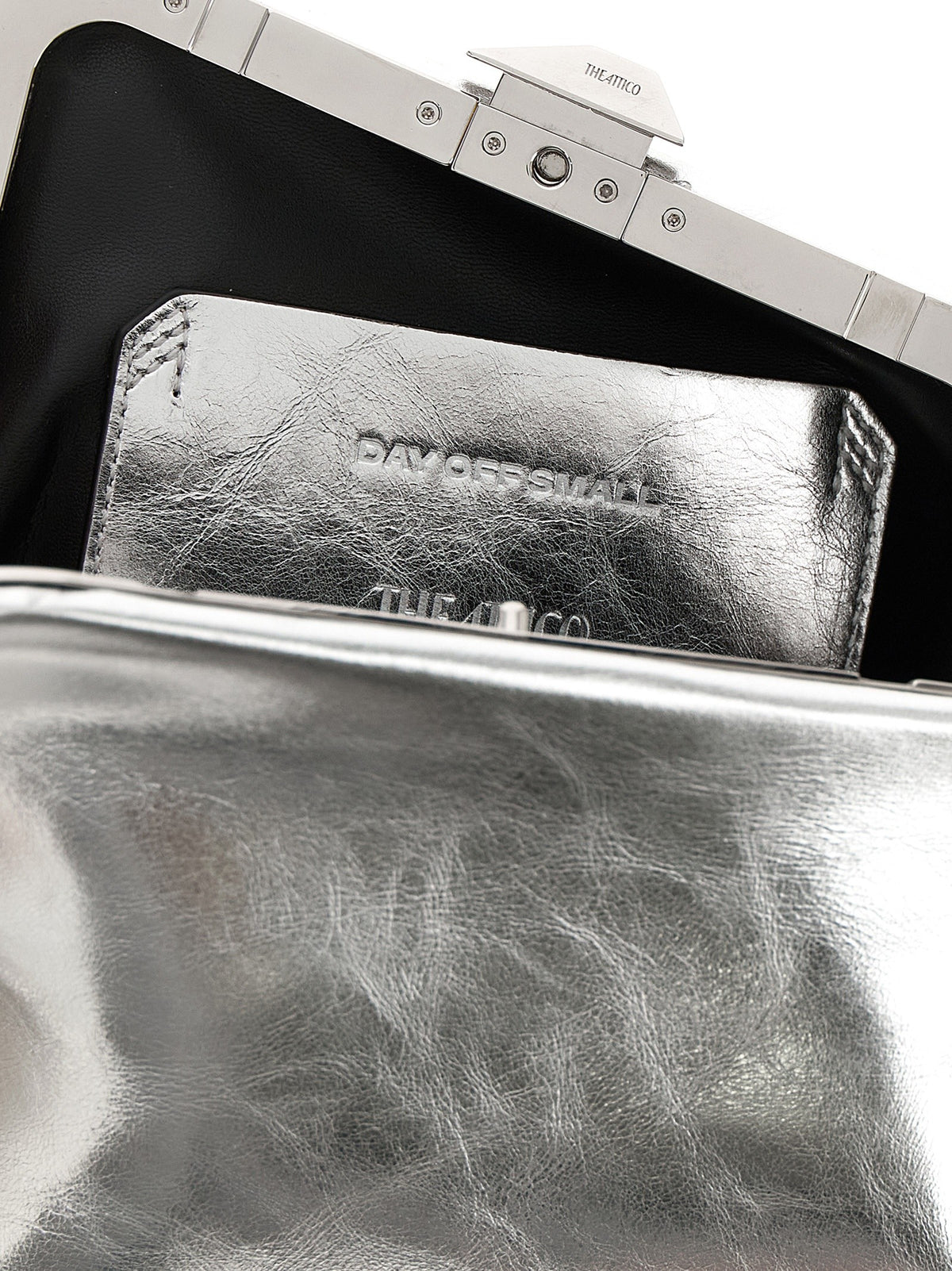 The Attico Day Off Small Clutch Silver, view 4