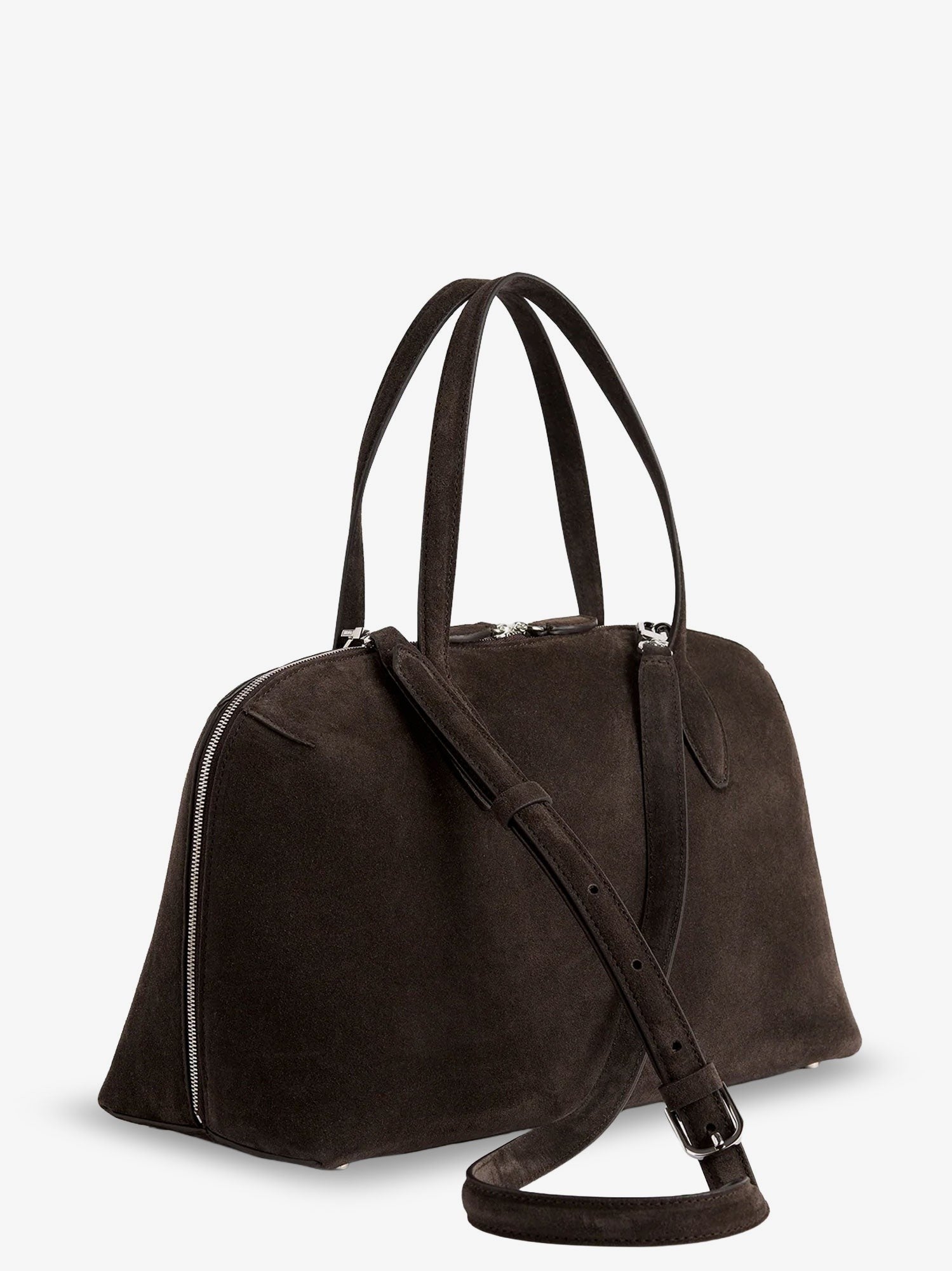 Toteme Women's Day Suede Handbag Brown