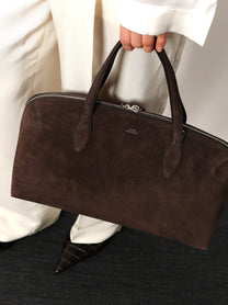 Toteme Women's Day Suede Handbag Brown