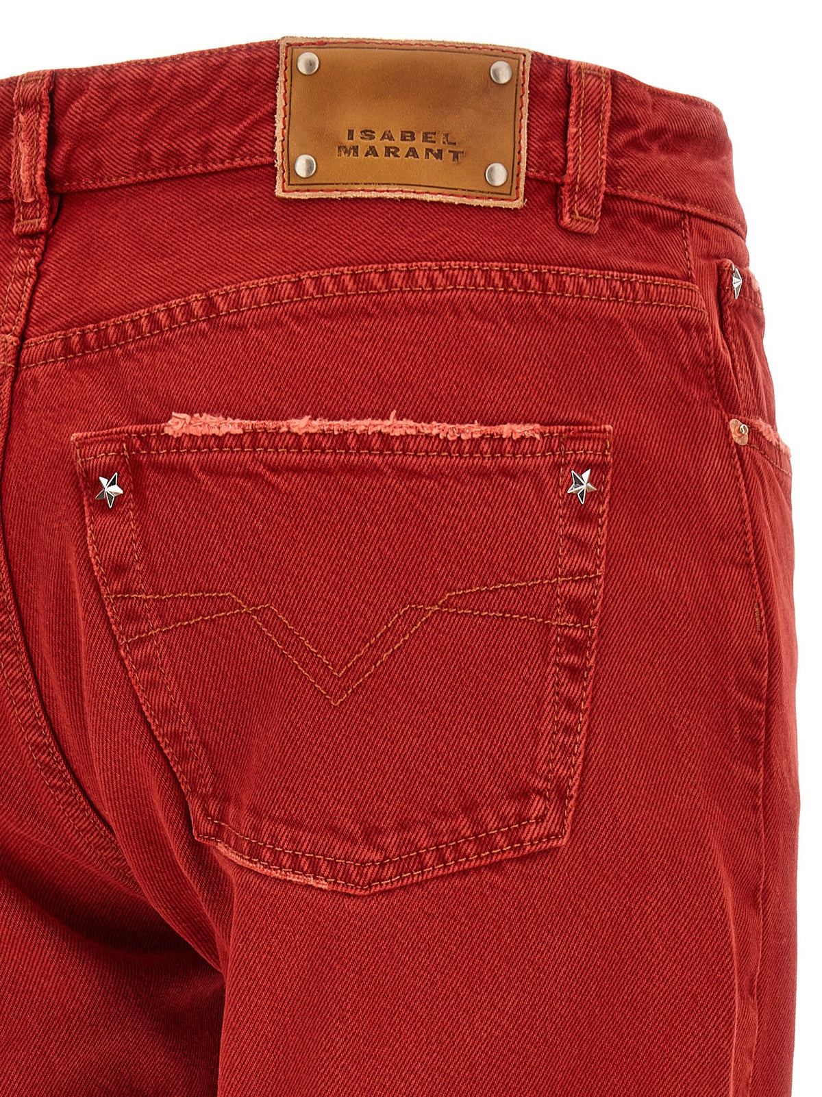 ISABEL MARANT Daya Cropped Jeans Red, view 4