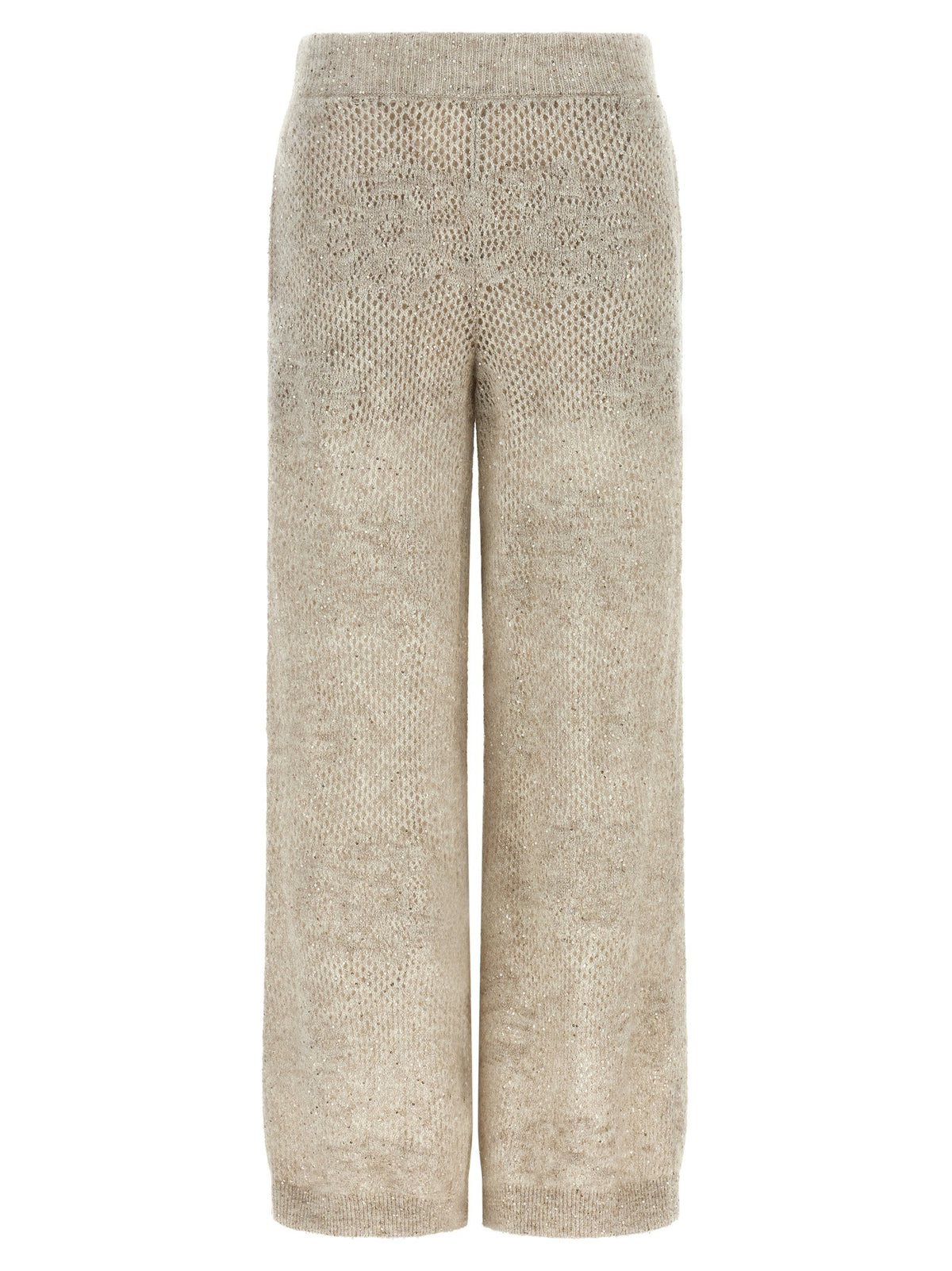 Brunello Cucinelli Dazzling Abstact Leaf Pants Beige