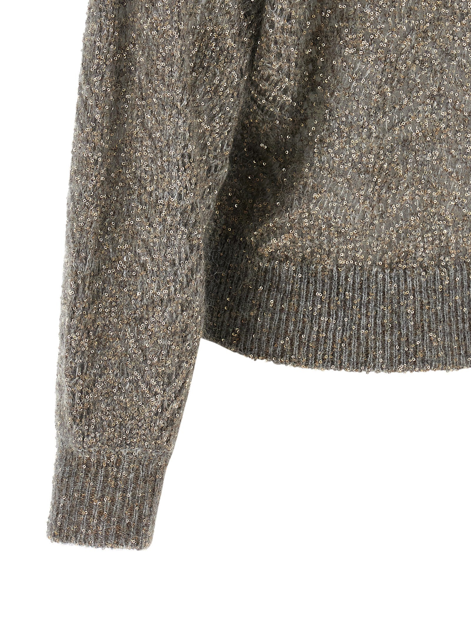 Brunello Cucinelli Dazzling Abstract Leaf Sweater Grey