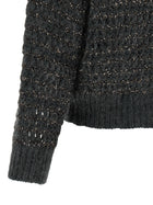 Brunello Cucinelli Dazzling Braids Sweater Grey, view 4