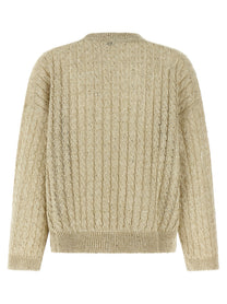 Brunello Cucinelli Dazzling Cable Sweater Beige