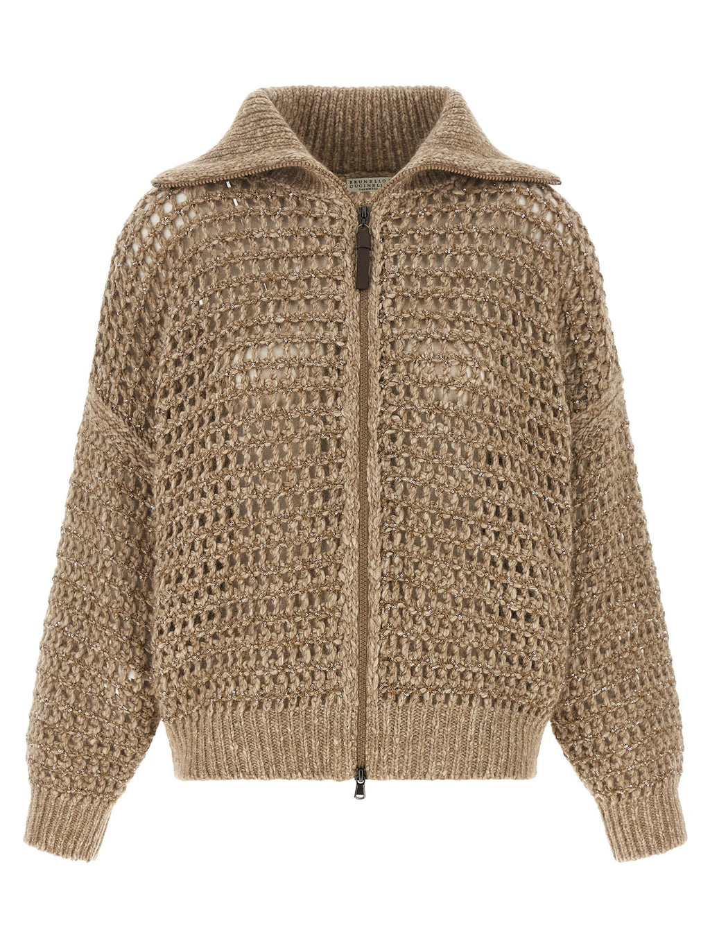 Brunello Cucinelli Dazzling Cardigan Beige