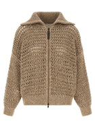 Brunello Cucinelli Dazzling Cardigan Beige