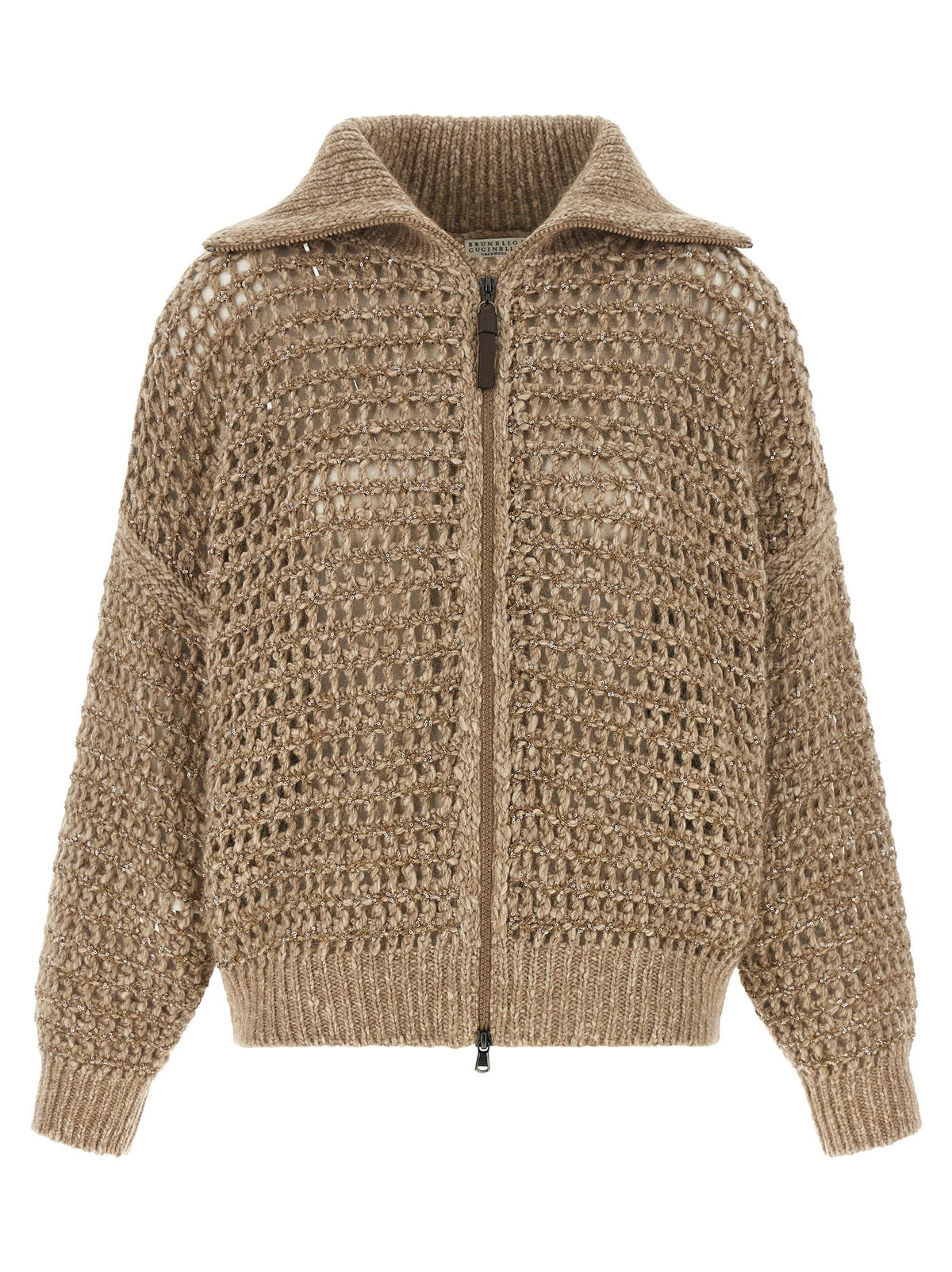 Brunello Cucinelli Dazzling Cardigan Beige
