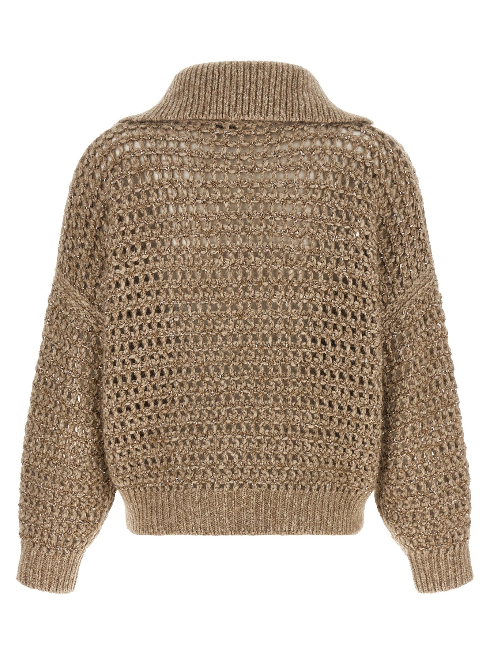 Brunello Cucinelli Dazzling Cardigan Beige