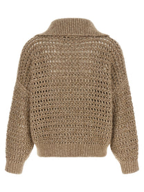 Brunello Cucinelli Dazzling Cardigan Beige
