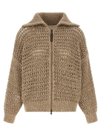 Brunello Cucinelli Dazzling Cardigan Beige