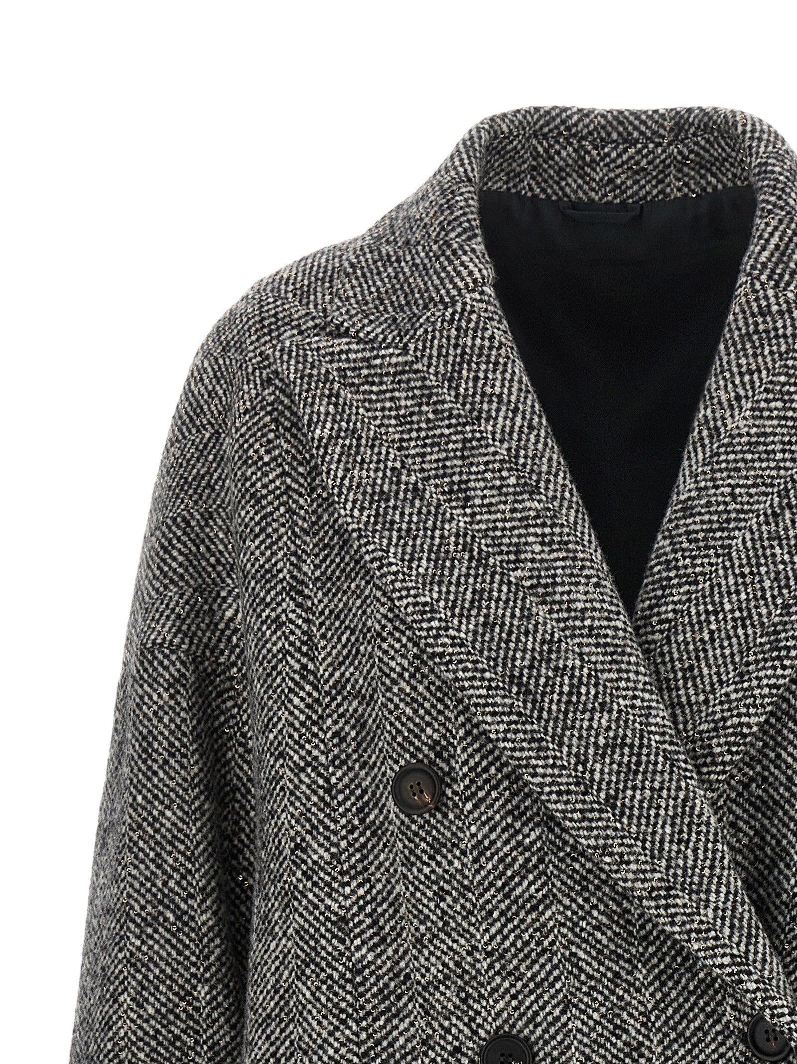 Brunello Cucinelli Women's Virgin Wool and Alpaca Overcoat Black