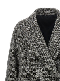 Brunello Cucinelli Women's Virgin Wool and Alpaca Overcoat Black