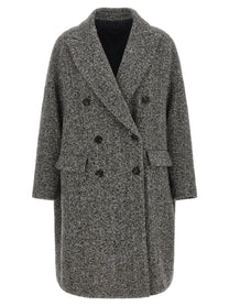 Brunello Cucinelli Women's Virgin Wool and Alpaca Overcoat Black