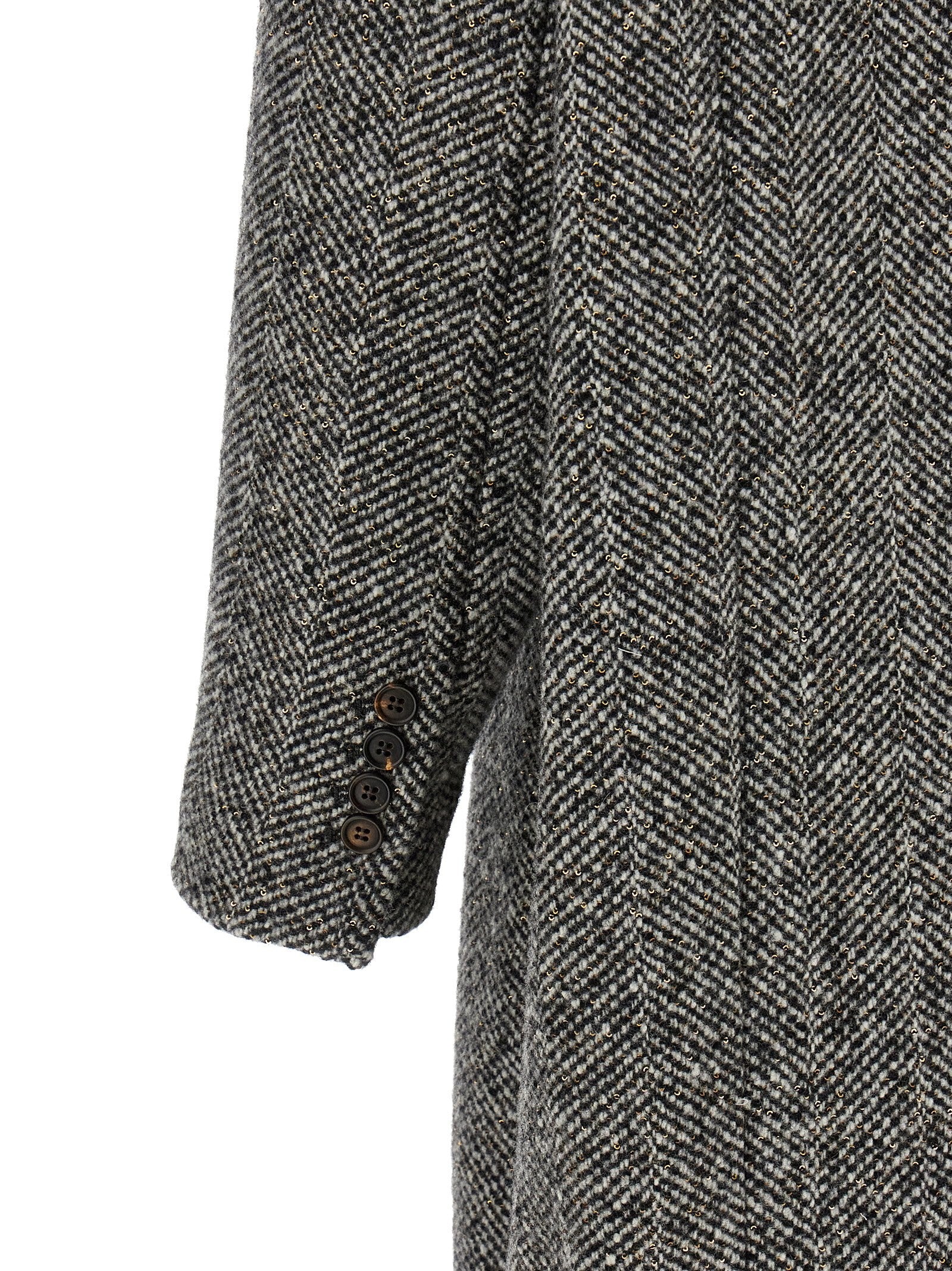 Brunello Cucinelli Women's Virgin Wool and Alpaca Overcoat Black