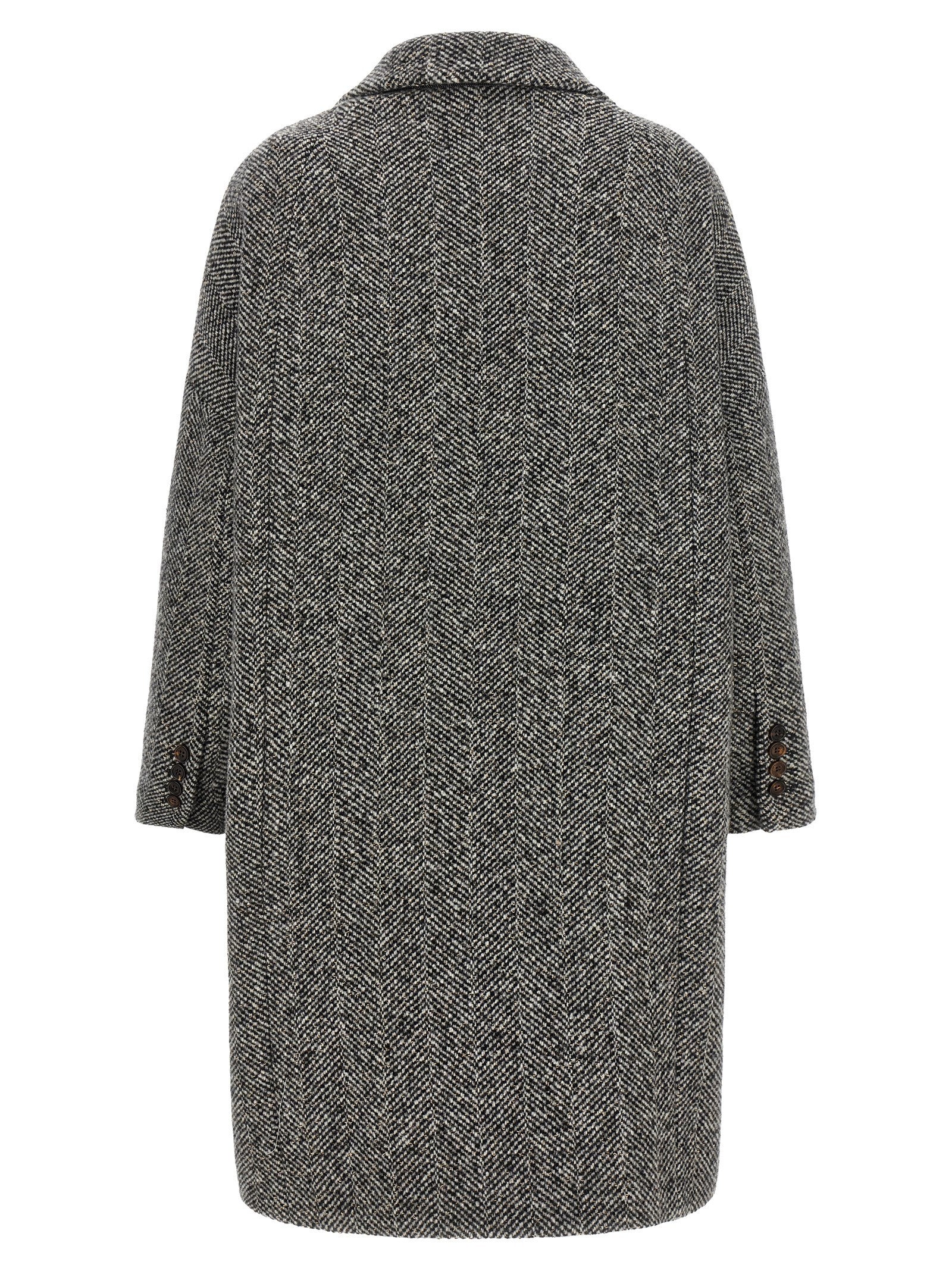 Brunello Cucinelli Women's Virgin Wool and Alpaca Overcoat Black