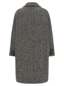Brunello Cucinelli Women's Virgin Wool and Alpaca Overcoat Black