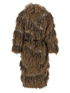 Brunello Cucinelli Dazzling Moss Embroidery Cardigan Brown, view 2