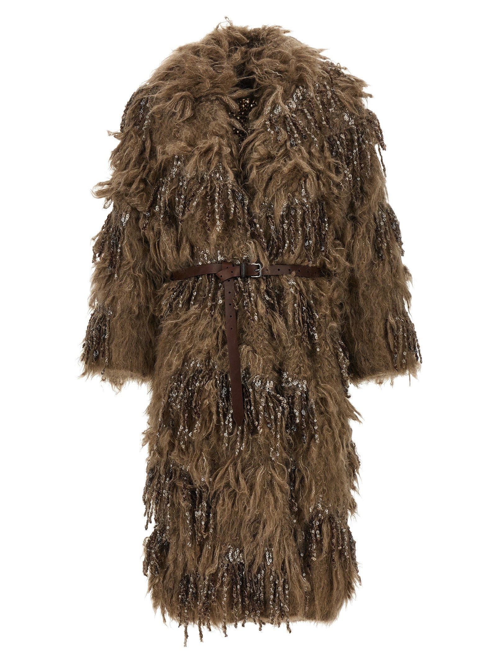 Brunello Cucinelli Dazzling Moss Embroidery Cardigan Brown