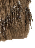 Brunello Cucinelli Dazzling Moss Embroidery Vest Brown, view 4