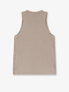 Brunello Cucinelli Women's Dazzling Pattern Jersey Tank Top White