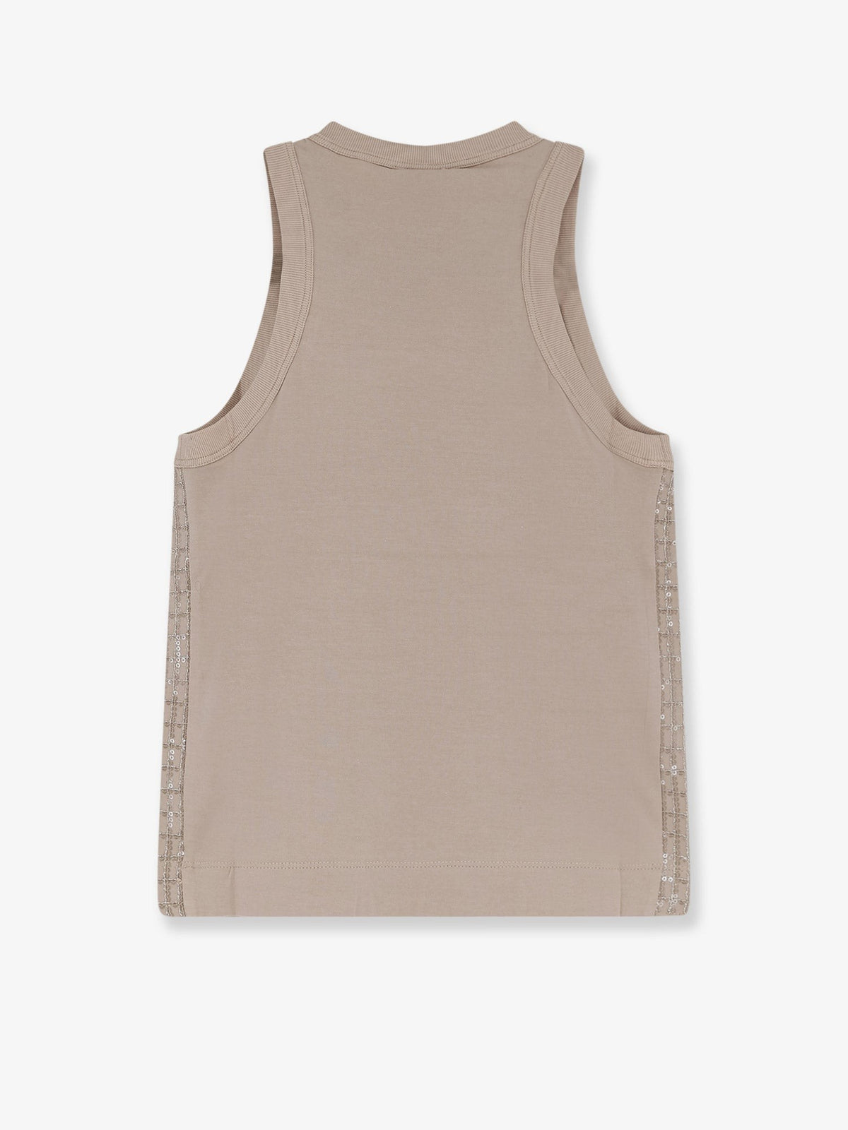 Brunello Cucinelli Women's Dazzling Pattern Jersey Tank Top White