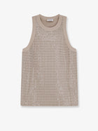 Brunello Cucinelli Women's Dazzling Pattern Jersey Tank Top White
